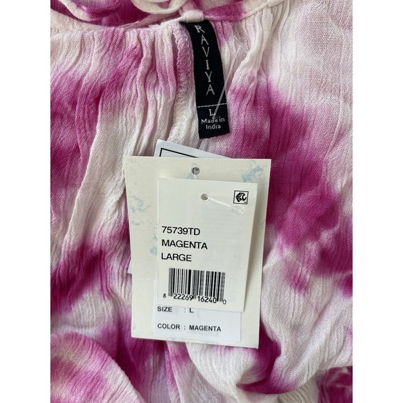 Raviya Women's Pink Swim Cover Up Tie-Dye Maxi Dress Size L NWT - Picture 3 of 3